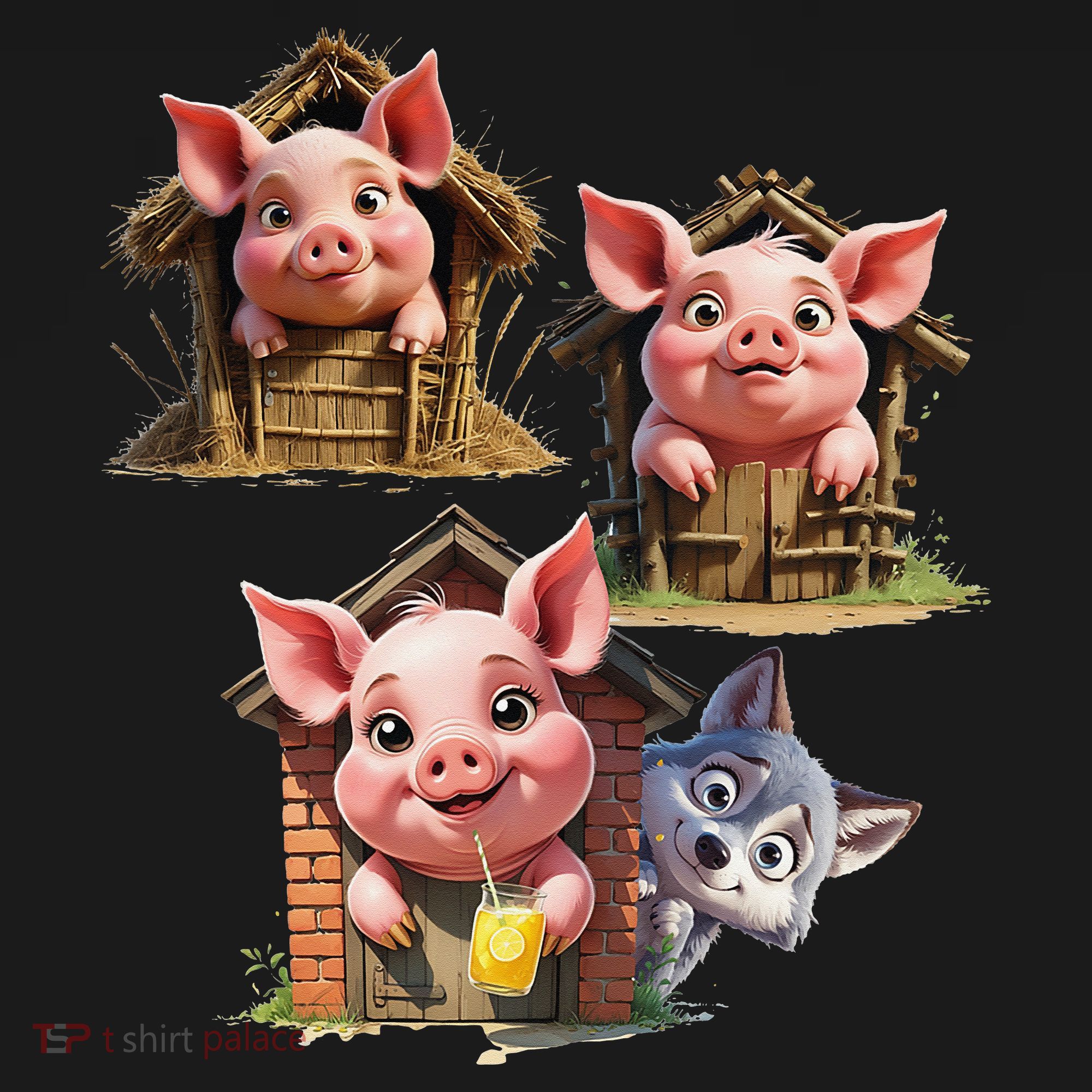 Three Little Pigs - Costume For   Adults Women Kids Sweatshirt