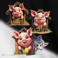 Three Little Pigs - Costume For   Adults Women Toddler Fine Jersey T-Shirt thumb 2