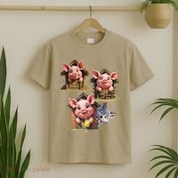 Three Little Pigs - Costume For   Adults Women T-Shirt thumb 2
