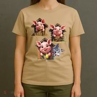 Three Little Pigs - Costume For   Adults Women T-Shirt thumb 4