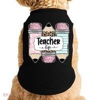 Teacher Life Pencil Back To School Doggie Tank thumb 0