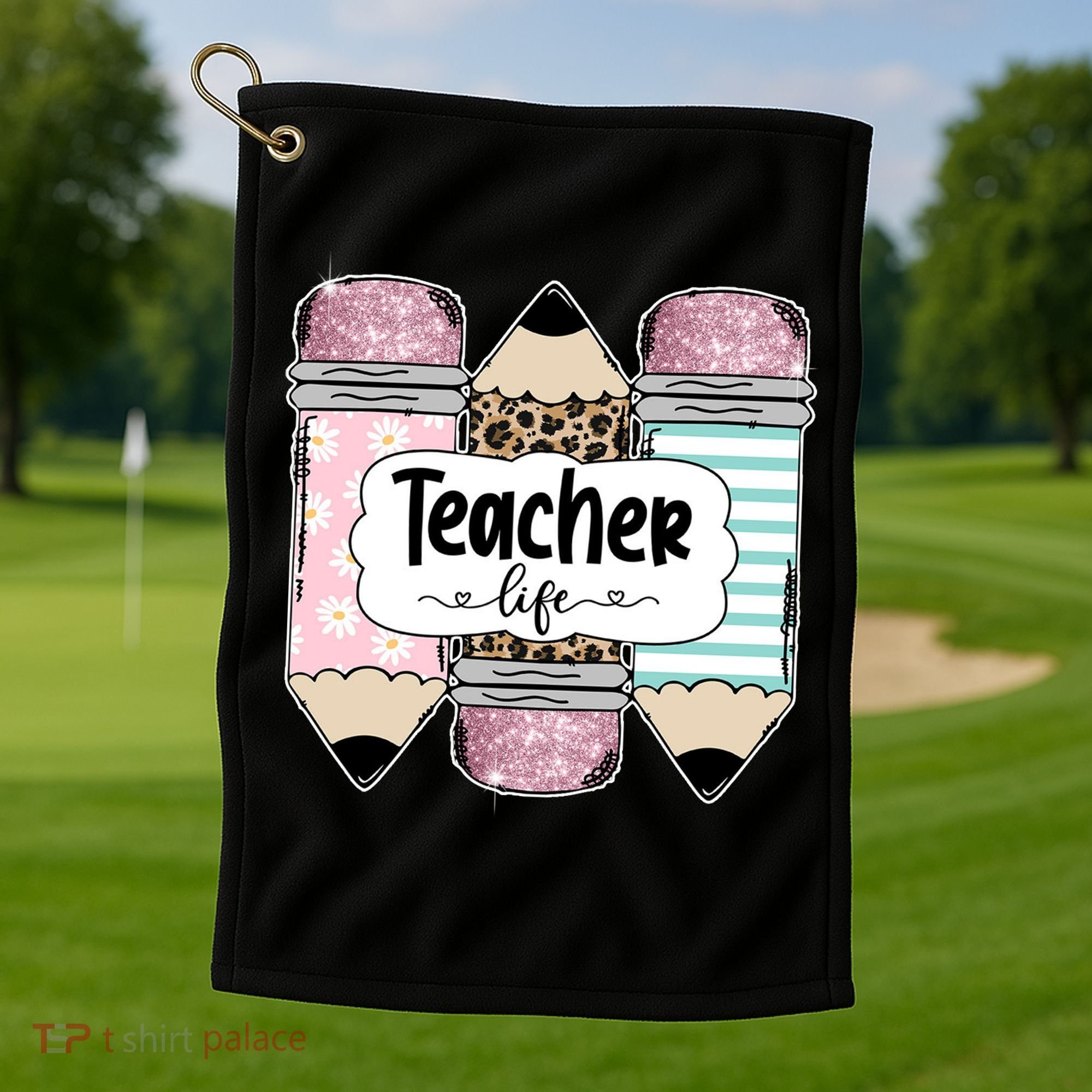 Teacher Life Pencil Back To School Golf Towel