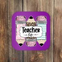 Teacher Life Pencil Back To School Coaster thumb 0