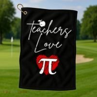 Teachers Love Pi Golf Towel thumb 1