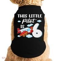 This Little Pilot Is 6 Year Old Airplane 6th Birthday Doggie Tank thumb 0