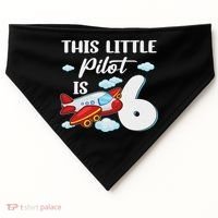 This Little Pilot Is 6 Year Old Airplane 6th Birthday USA-Made Doggie Bandana thumb 0