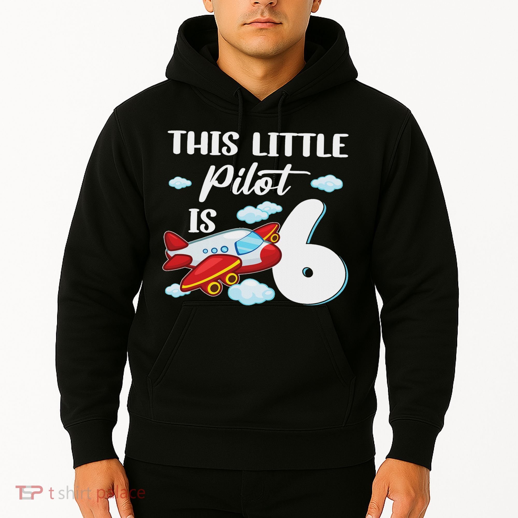 This Little Pilot Is 6 Year Old Airplane 6th Birthday Hoodie