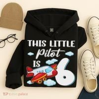 This Little Pilot Is 6 Year Old Airplane 6th Birthday Hoodie thumb 4