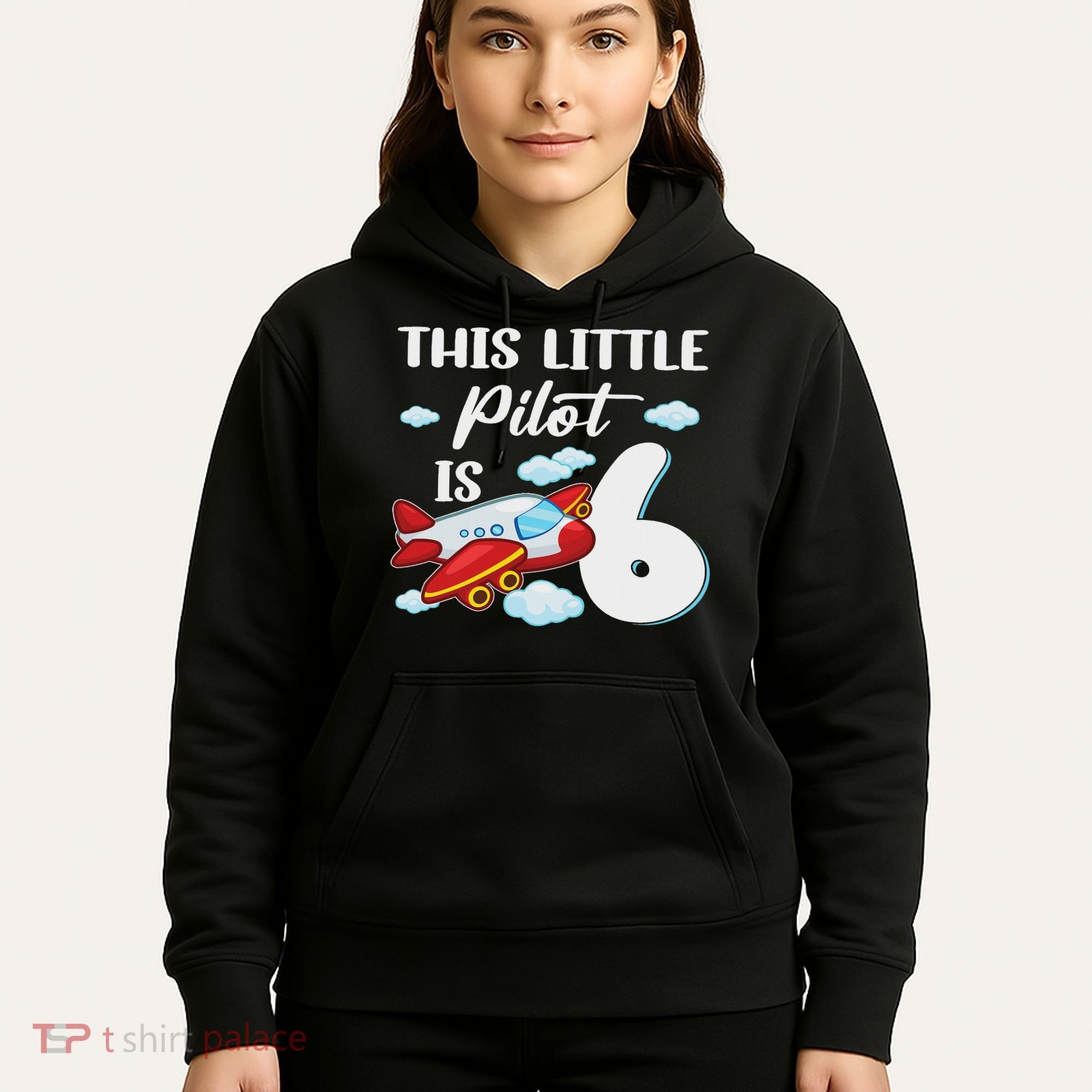 This Little Pilot Is 6 Year Old Airplane 6th Birthday Hoodie