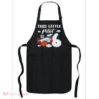 This Little Pilot Is 6 Year Old Airplane 6th Birthday Apron thumb 0