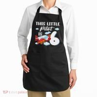 This Little Pilot Is 6 Year Old Airplane 6th Birthday Apron thumb 2