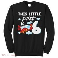 This Little Pilot Is 6 Year Old Airplane 6th Birthday Sweatshirt thumb 0