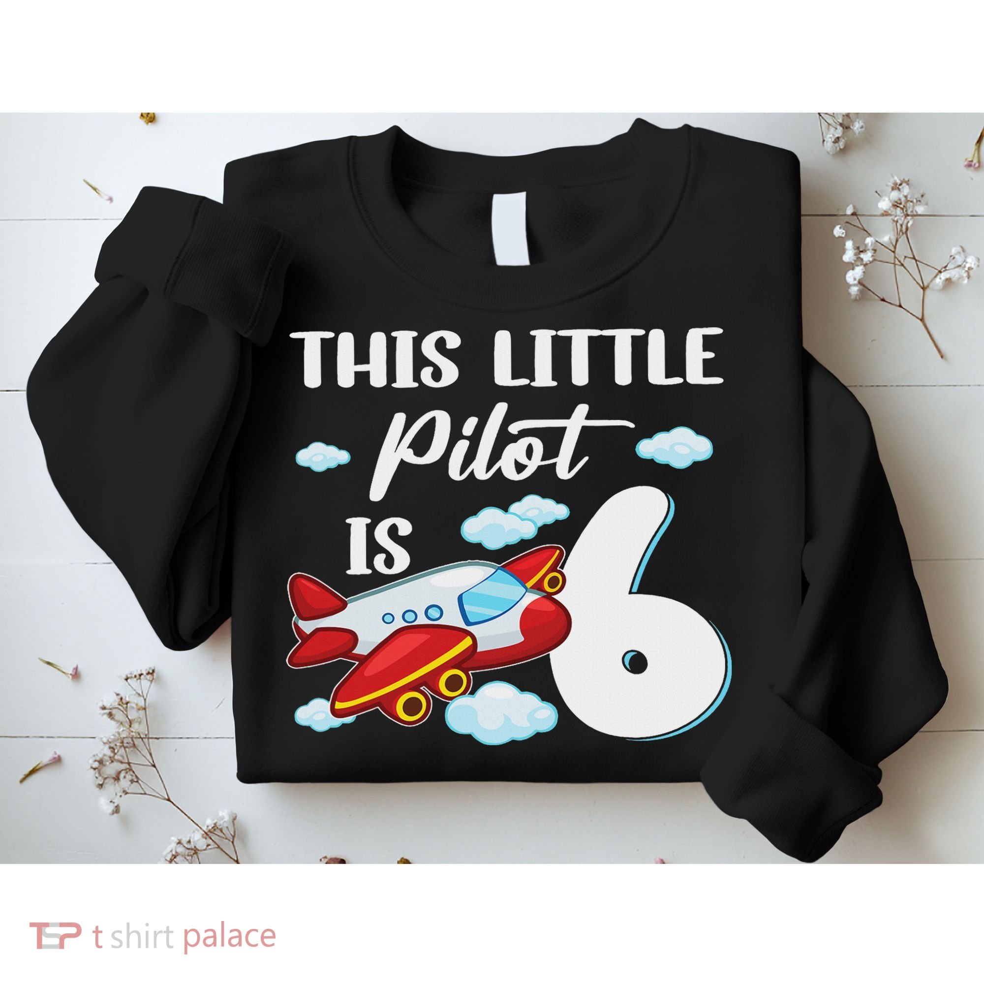 This Little Pilot Is 6 Year Old Airplane 6th Birthday Sweatshirt