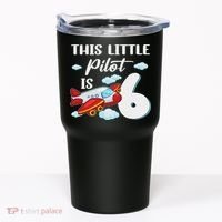This Little Pilot Is 6 Year Old Airplane 6th Birthday Tumbler thumb 0