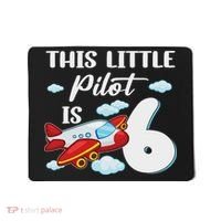 This Little Pilot Is 6 Year Old Airplane 6th Birthday Mousepad thumb 0