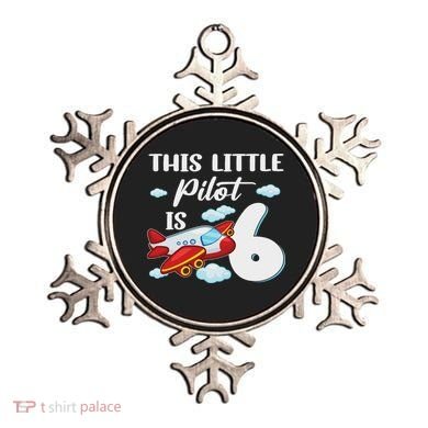 This Little Pilot Is 6 Year Old Airplane 6th Birthday Ornament
