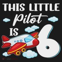 This Little Pilot Is 6 Year Old Airplane 6th Birthday Baby Bodysuit thumb 2