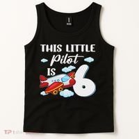 This Little Pilot Is 6 Year Old Airplane 6th Birthday Tank Top thumb 2