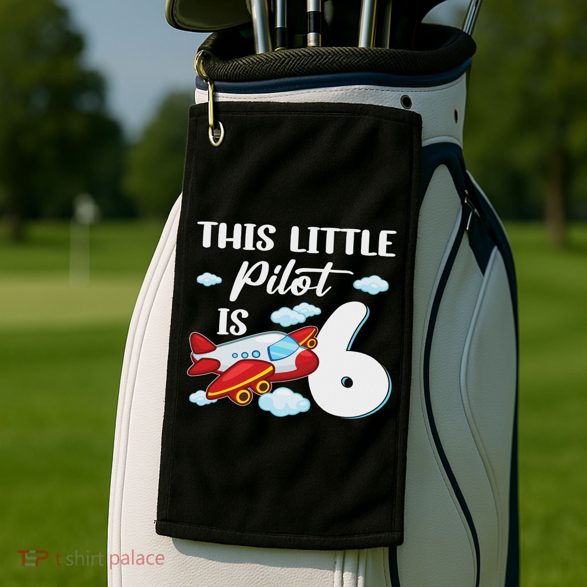 This Little Pilot Is 6 Year Old Airplane 6th Birthday Golf Towel