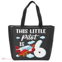 This Little Pilot Is 6 Year Old Airplane 6th Birthday Tote Bag thumb 0