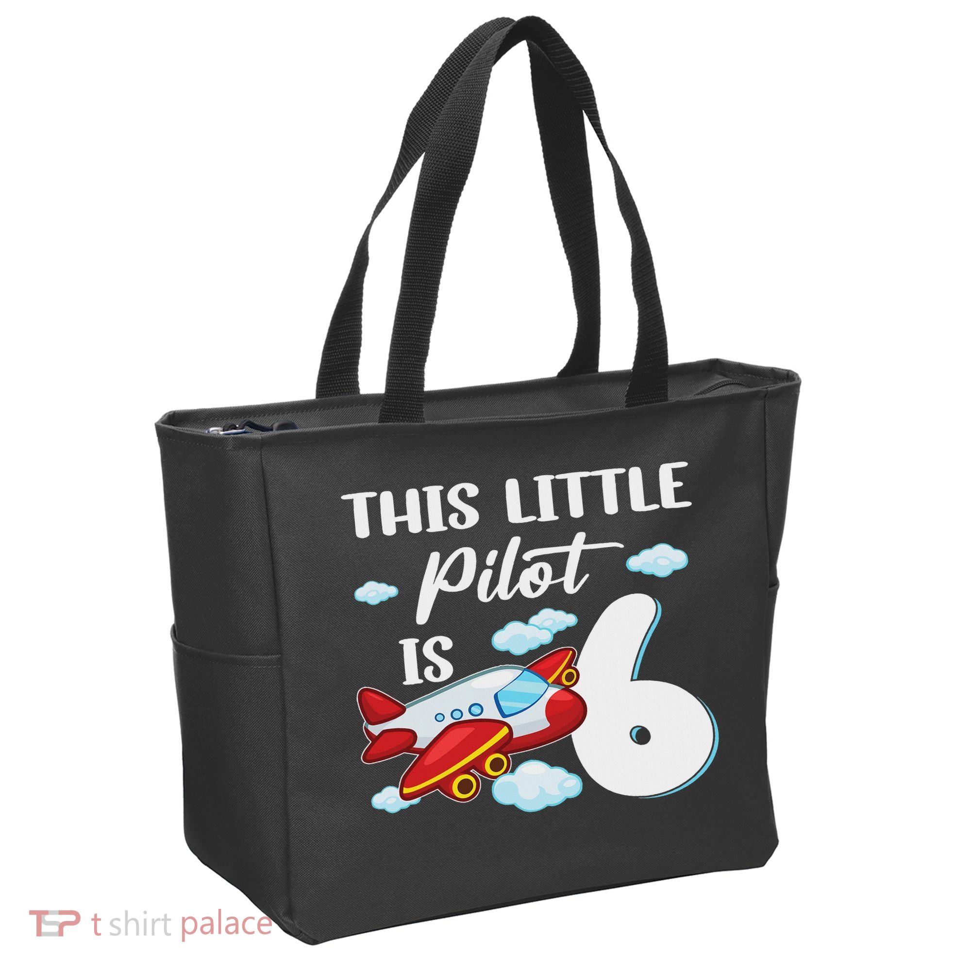 This Little Pilot Is 6 Year Old Airplane 6th Birthday Tote Bag