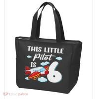 This Little Pilot Is 6 Year Old Airplane 6th Birthday Tote Bag thumb 3