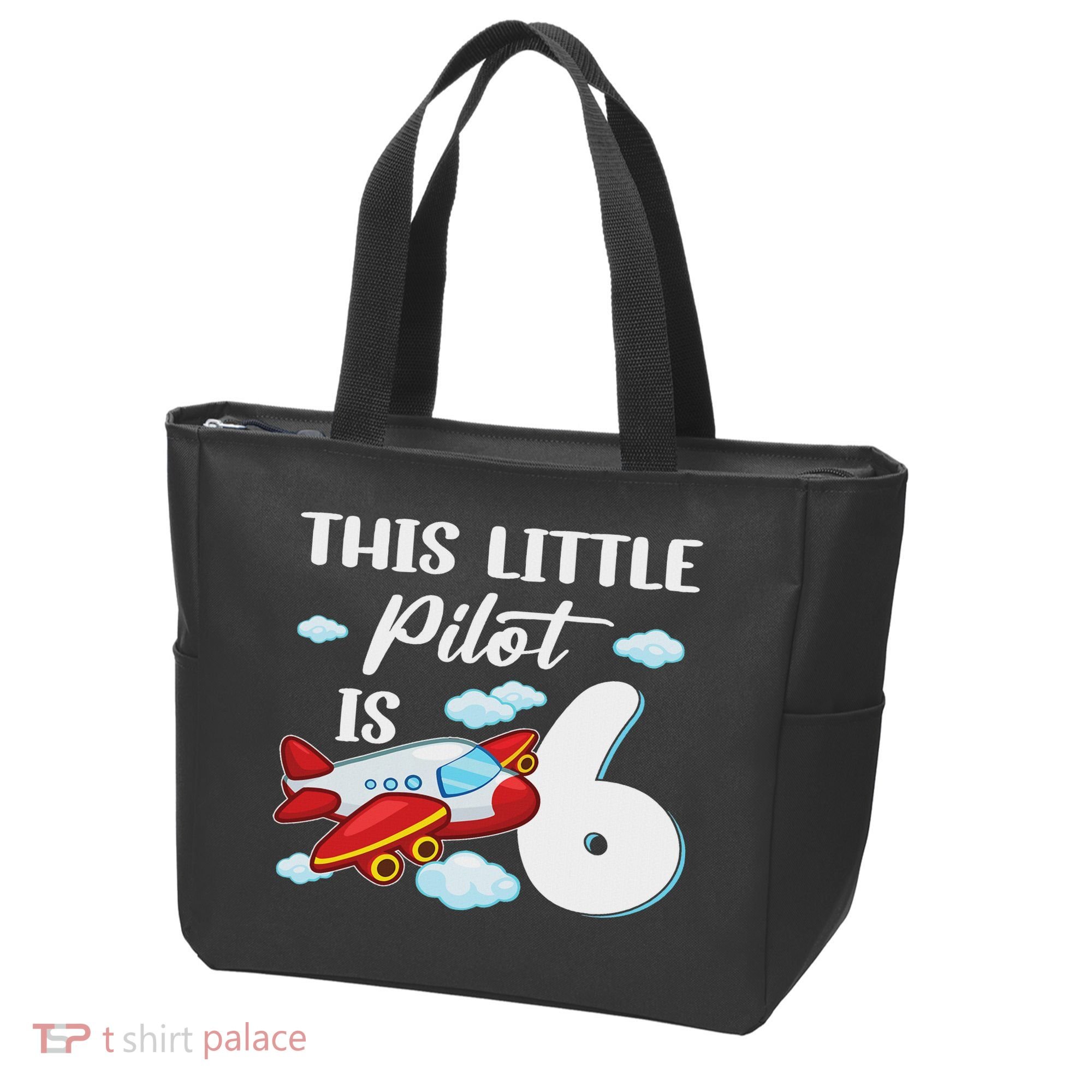 This Little Pilot Is 6 Year Old Airplane 6th Birthday Tote Bag