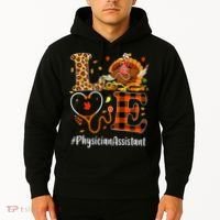 Thanksgiving Love Physician Assistant Leopard Funny Hoodie thumb 2