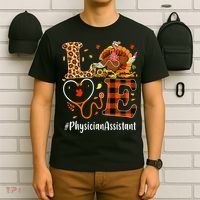 Thanksgiving Love Physician Assistant Leopard Funny T-Shirt thumb 6