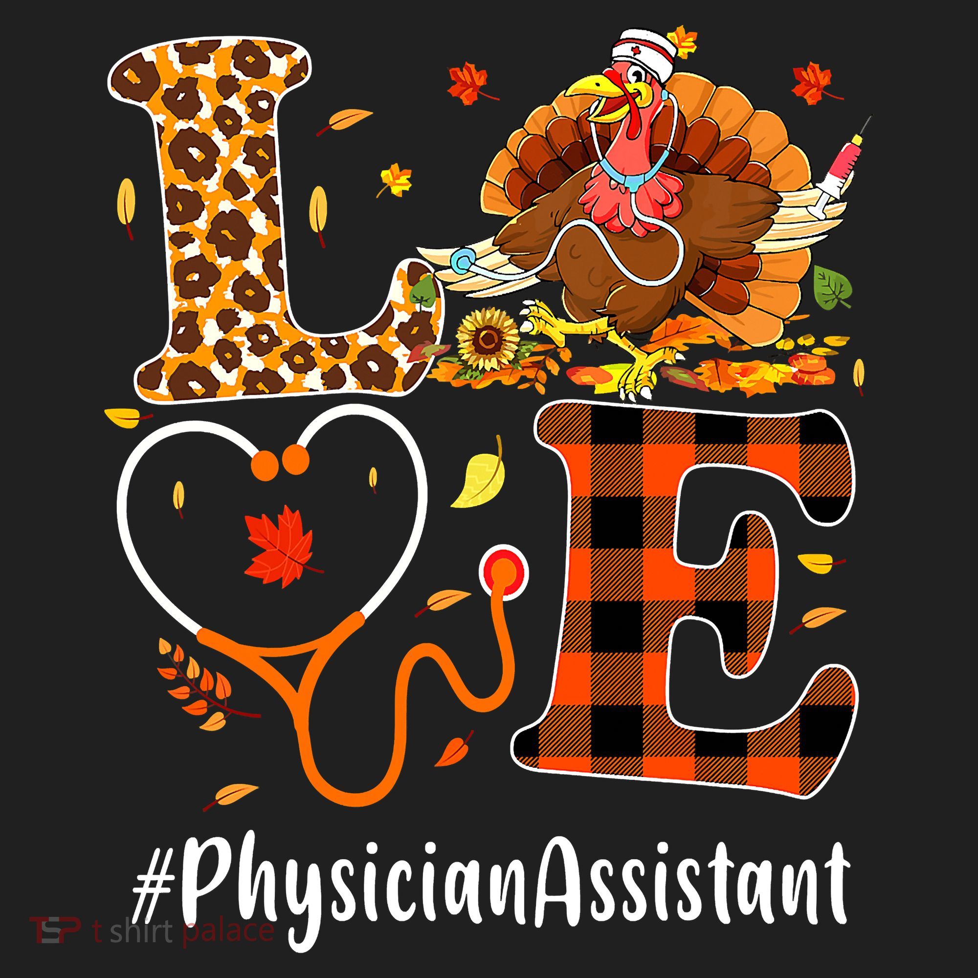 Thanksgiving Love Physician Assistant Leopard Funny Beanie