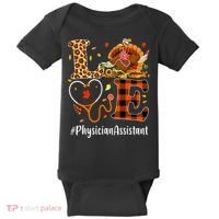 Thanksgiving Love Physician Assistant Leopard Funny Baby Bodysuit thumb 0