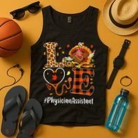 Thanksgiving Love Physician Assistant Leopard Funny Tank Top thumb 4