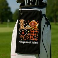 Thanksgiving Love Physician Assistant Leopard Funny Golf Towel thumb 2