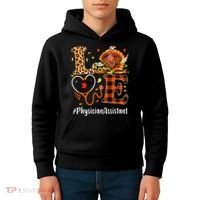 Thanksgiving Love Physician Assistant Leopard Funny Kids Hoodie thumb 4