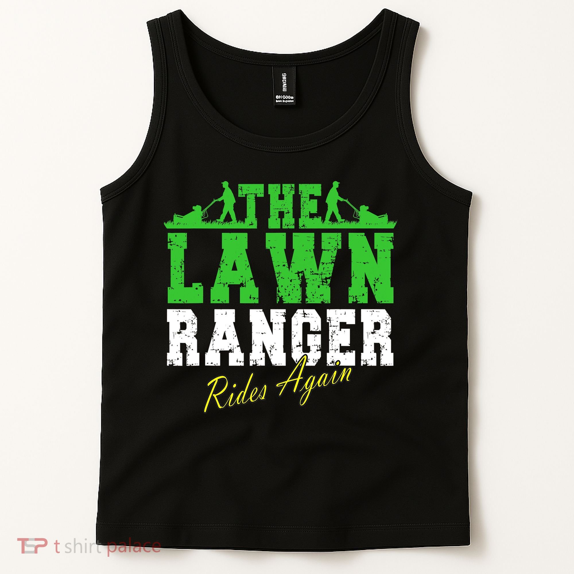 The Lawn Ranger Rides Again Lawn Mower Golf Tank Top