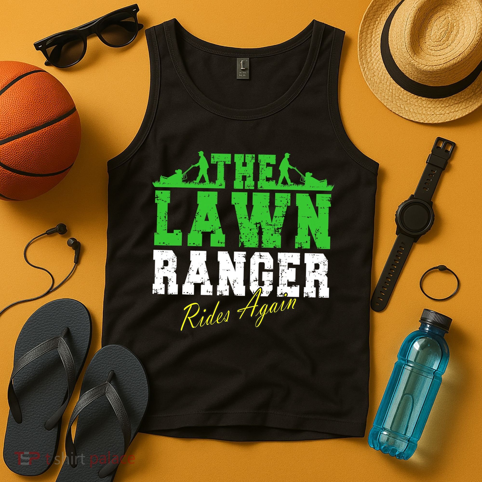 The Lawn Ranger Rides Again Lawn Mower Golf Tank Top