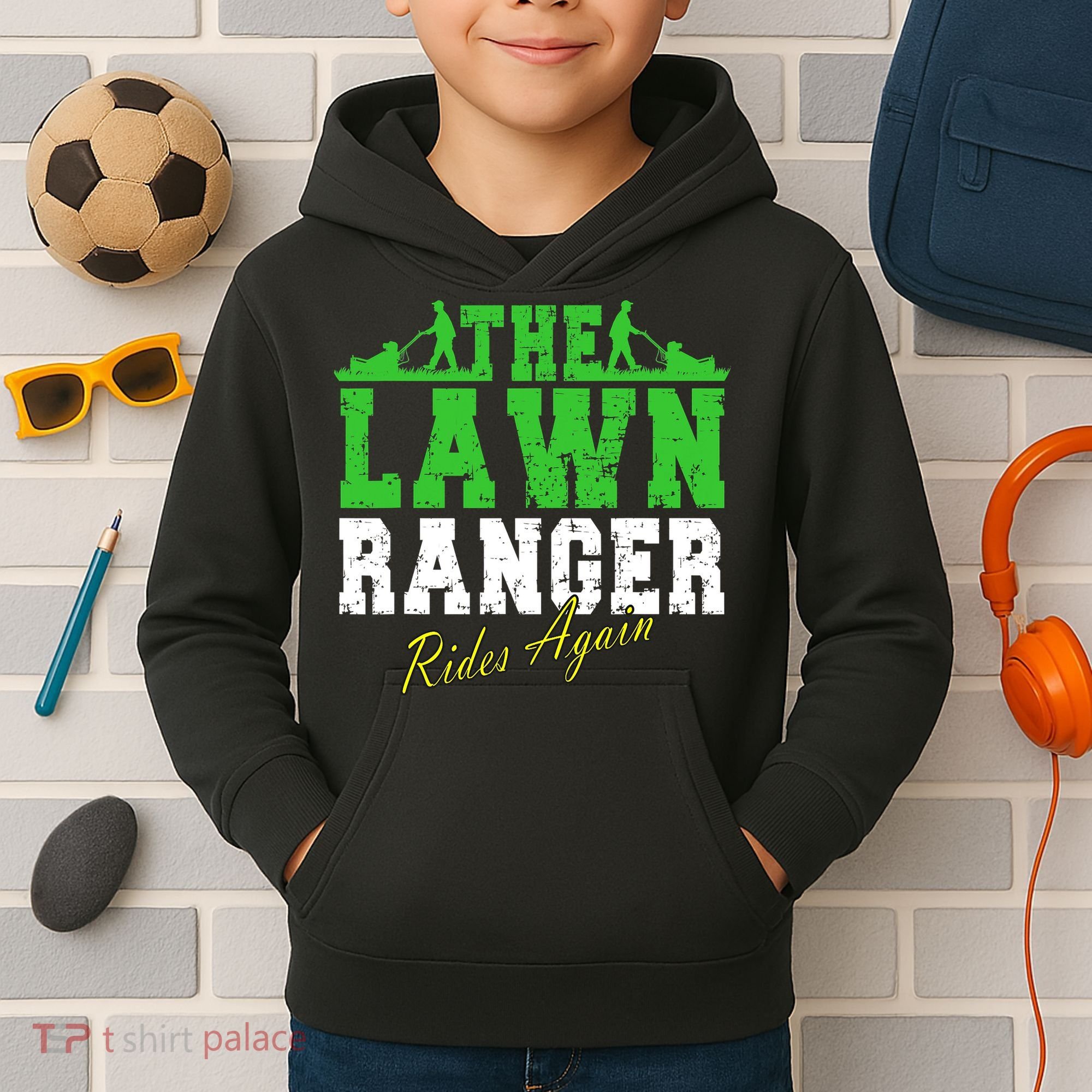 The Lawn Ranger Rides Again Lawn Mower Golf Kids Hoodie