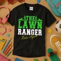 The Lawn Ranger Rides Again Lawn Mower Golf Kids T-Shirt thumb 3
