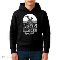 The Lawn Ranger Rides Again Funny Lawn Caretaker Gift Kids Hoodie thumb 4