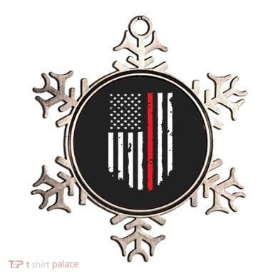Thin Line Red American USA Flag Shirts Pocket Firefighter Tee Ornament