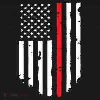 Thin Line Red American USA Flag Shirts Pocket Firefighter Tee Ornament thumb 1