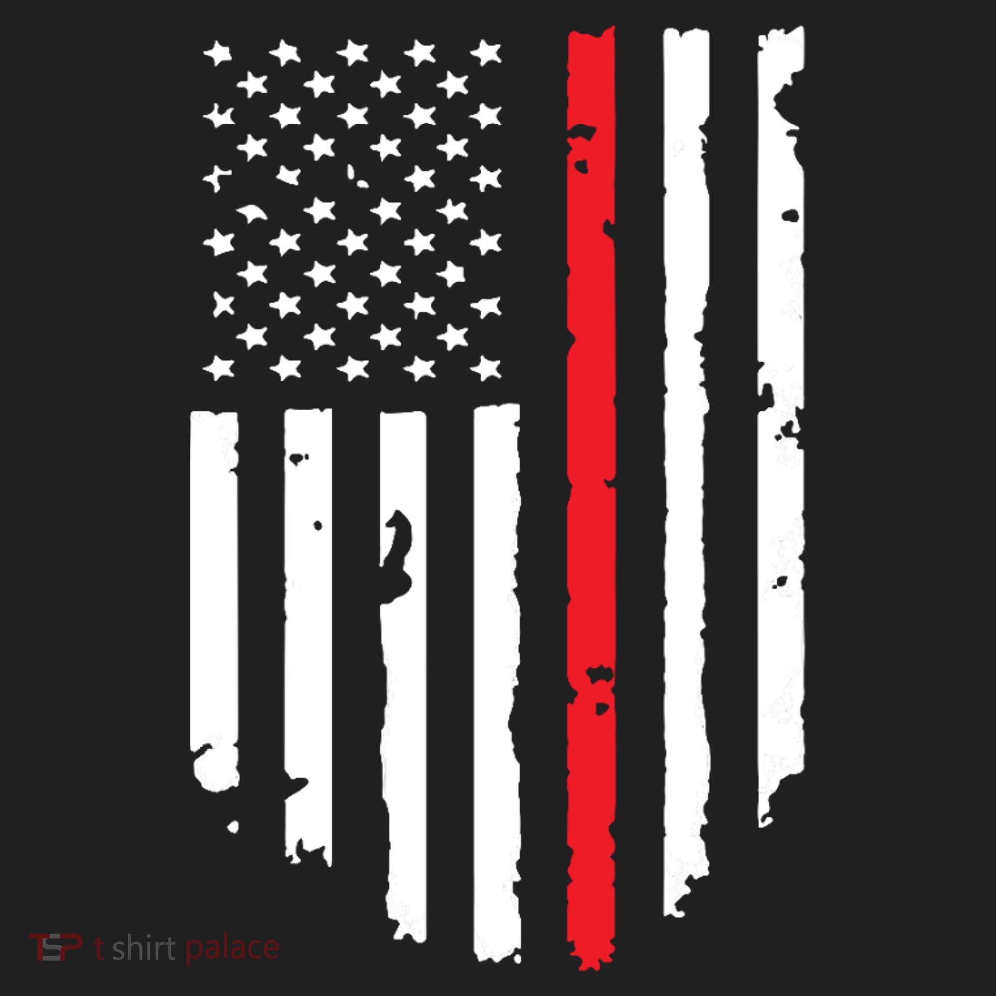 Thin Line Red American USA Flag Shirts Pocket Firefighter Tee Hat