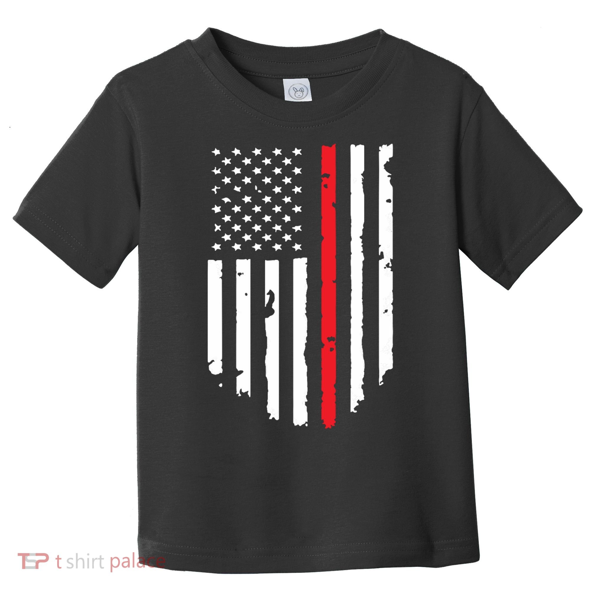 Thin Line Red American USA Flag Shirts Pocket Firefighter Tee Toddler T-Shirt