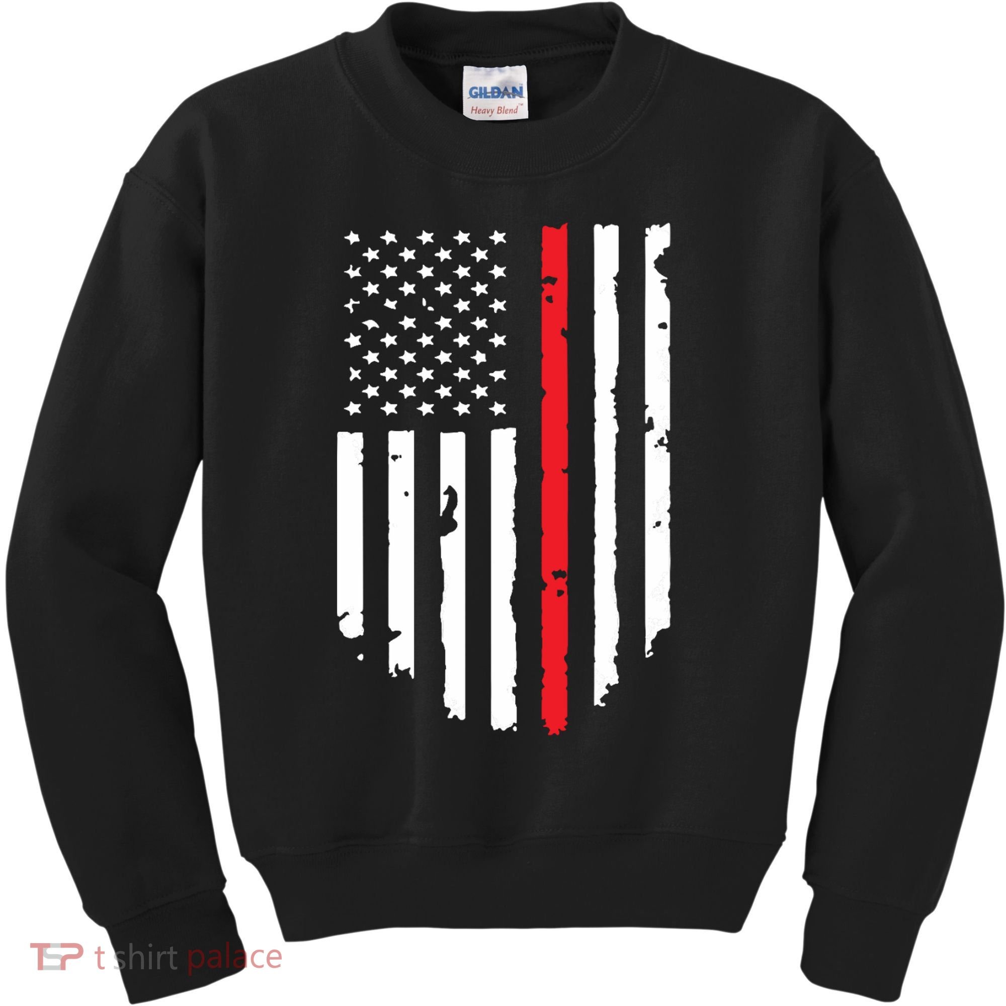 Thin Line Red American USA Flag Shirts Pocket Firefighter Tee Kids Sweatshirt