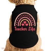 Teacher Life Rainbow Valentines Day Gift Doggie Tank thumb 0