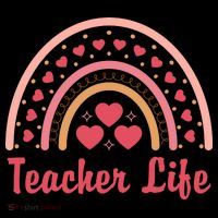 Teacher Life Rainbow Valentines Day Gift Women's Hoodie thumb 2