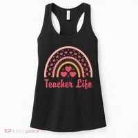 Teacher Life Rainbow Valentines Day Gift Women's Tank Top thumb 0