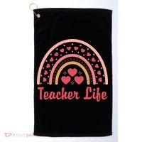 Teacher Life Rainbow Valentines Day Gift Golf Towel thumb 0