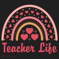 Teacher Life Rainbow Valentines Day Gift Golf Towel thumb 3