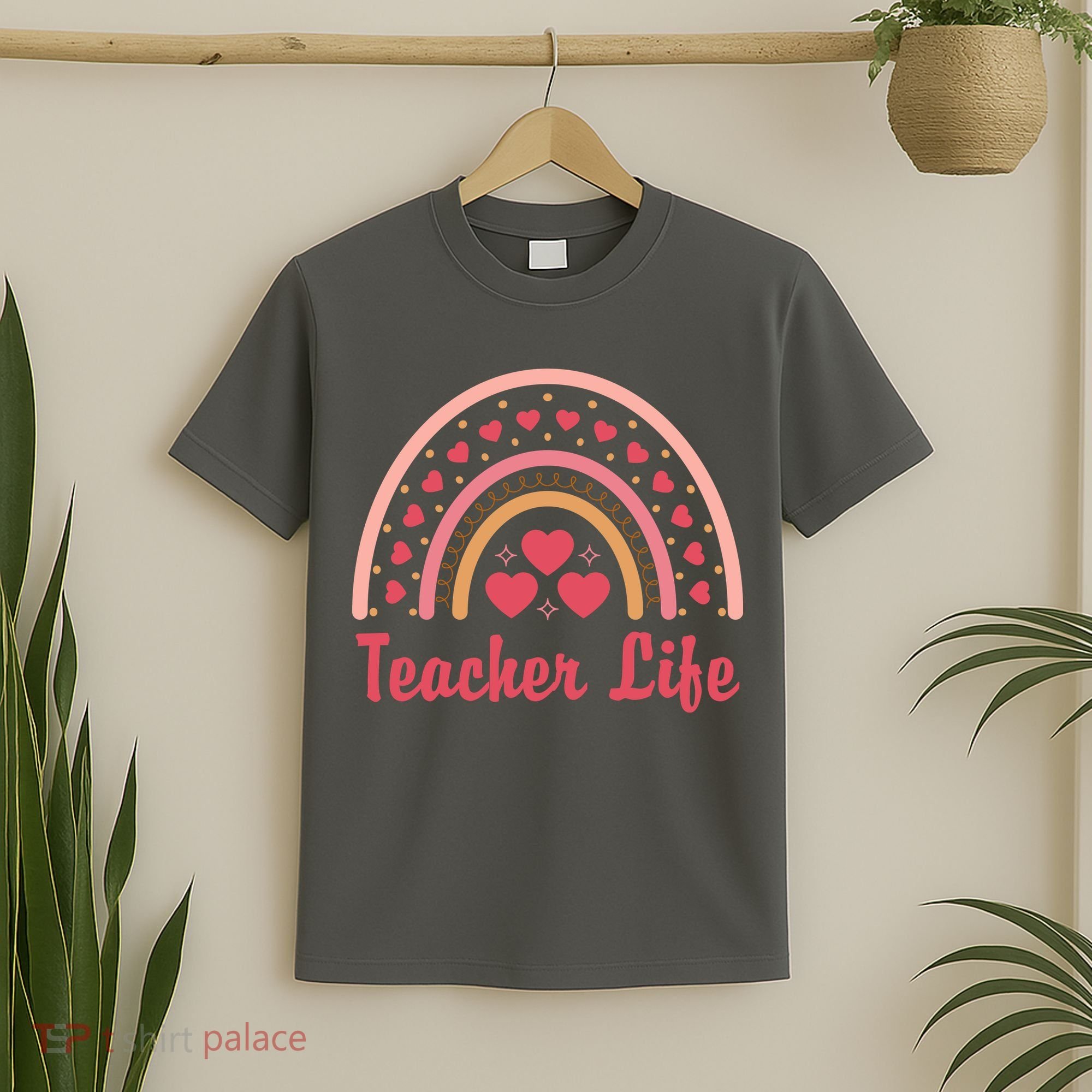 Teacher Life Rainbow Valentines Day Gift T-Shirt